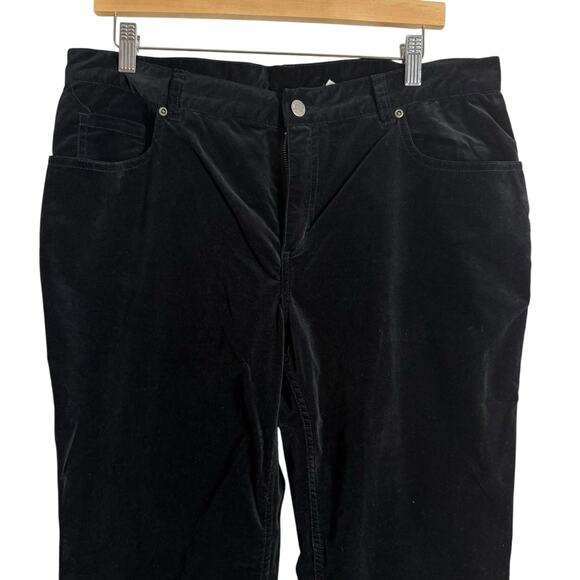Chico’s Black Velvet Velour Boot Cut Mid Rise Pants Size 14 - Picture 2 of 7